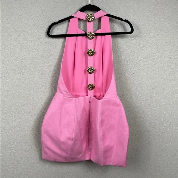 NWT Atoir Tiffany Dress Rose Floral Button Open Back Pink Sz 8 - Picture 6 of 16